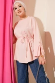 Kolları Bağcıklı İki İpli Tunik Pudra thumbnail 1