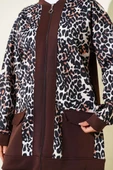 Çift Cepli Leopar Garnili İkili Takım Kahve thumbnail 4
