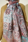 Otantik Desenli Çiçekli Şal Vizon thumbnail 4