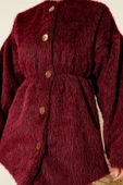 Gold Düğmeli Sakallı Kaban Bordo thumbnail 4