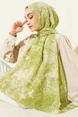 Vintage Gül Desenli Şal Çağla Yeşili thumbnail 2