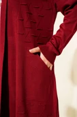 Yandan Dikişli Bağcıklı Hırka Bordo thumbnail 4