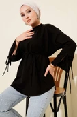 Kolları Bağcıklı İki İpli Tunik Siyah thumbnail 1
