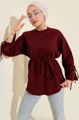 Kolları Bağcıklı İki İpli Tunik Bordo thumbnail 1