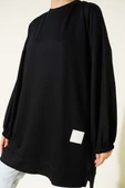 Loyşa Arma Detaylı Salaş Tunik Siyah thumbnail 4