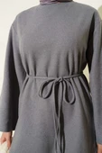 Geniş Kollu Fitilli Kaşe Tunik Gri thumbnail 4