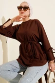 Kolları Bağcıklı İki İpli Tunik Kahve thumbnail 1