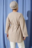 İp Bağlamalı Fitilli Kaşe Tunik Bej thumbnail 3