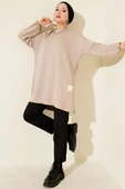 Loyşa Arma Detaylı Salaş Tunik Bej thumbnail 1