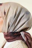 Fiori Desen Lina Eşarp Kahve thumbnail 4