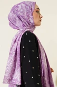 Vintage Gül Desenli Şal Lila thumbnail 3