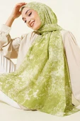 Vintage Gül Desenli Şal Çağla Yeşili thumbnail 1