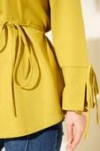 Kolları Bağcıklı İki İpli Tunik Yağ Yeşili thumbnail 4