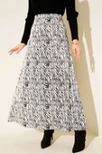Desen Detaylı Saten Etek Zebra thumbnail 1