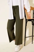 Kendinden Kuşaklı Dabıl Pantolon Haki thumbnail 1