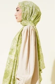 Vintage Gül Desenli Şal Çağla Yeşili thumbnail 3