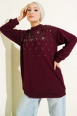 Baklava Taşlı Loyşa Tunik Bordo thumbnail 1