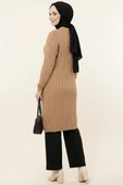 Örgü Detaylı Uzun Triko Tunik Camel thumbnail 3