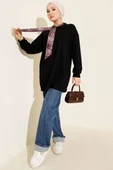 Fular Detaylı Loyşa Tunik Siyah thumbnail 2