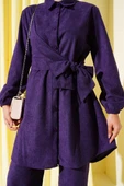 Yan Bağlamalı Kadife Fitilli İkili Takım Mor thumbnail 4