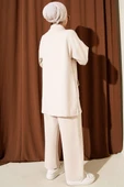 Boncuk Detaylı Scuba İkili Takım Bej thumbnail 3