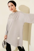 Loyşa Arma Detaylı Salaş Tunik Gri thumbnail 1