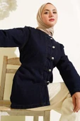 Brit Düğme Detaylı Kot Ceket Lacivert thumbnail 1