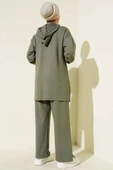 Yanları Metal Düğmeli Kapşonlu İkili Takım Çağla Yeşili thumbnail 3
