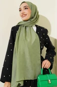 Desenli Monogram Şal Fıstık Yeşili thumbnail 2