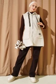 Kapüşonlu Buklet Yelek Bej thumbnail 2