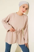 Duble Kol İp Bağcıklı Tunik Bej thumbnail 1