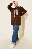 Fular Detaylı Loyşa Tunik Kahve thumbnail 2