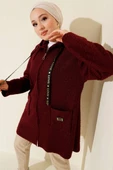 Fermuarlı Cep Armalı Buklet Kaban Bordo thumbnail 1