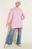 Loyşa Armalı Basic Tunik Pembe thumbnail 2