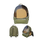 La Vista Lüx Dalton Kedi, Küçük Köpek Sırt Taşıma Çantası Yeşil 32-26-40cm thumbnail 1