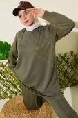 Çapraz Taş Süslemeli İkili Takım Haki thumbnail 2
