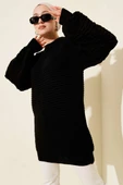 Balon Kol Kabartmalı Triko Tunik Siyah thumbnail 1