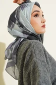 Şerit Geçişli Desen Detaylı Eşarp Antrasit thumbnail 2
