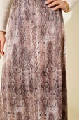 Desen Detaylı Saten Etek Kahve thumbnail 4