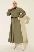 Önü Düğmeli İkili Takım Elbise Haki thumbnail 2