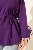Kolları Bağcıklı İki İpli Tunik Mor thumbnail 4