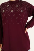 Baklava Taşlı Loyşa Tunik Bordo thumbnail 4
