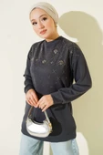 Baklava Taşlı Loyşa Tunik Füme thumbnail 2