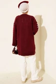 Kol Bağcık Detaylı Triko Tunik Bordo thumbnail 3