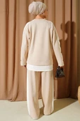 Arma Detaylı Loyşa Garnili İkili Takım Bej thumbnail 3