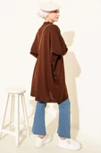 Kol Ribanalı Oversize Triko Tunik Kahve thumbnail 3