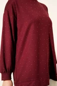 Loyşa Taşlı Piliseli Tunik Bordo thumbnail 4
