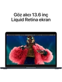 APPLE MacBook Air M3 Çip 8GB 512GB SSD macOS 13" Taşınabilir Bilgisayar Gece Yarısı MRXW3TU/A thumbnail 4