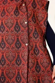 Etnik Desen Çıtçıtlı Yelek Bordo thumbnail 4