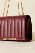 Zincir Askılı Dikdörtgen Çanta Bordo thumbnail 3